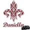 Maroon & White Graphic Car Decal