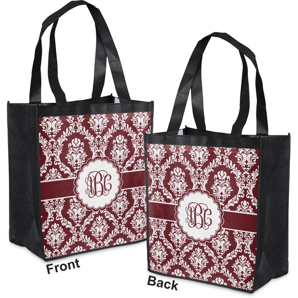 Maroon & White Grocery Bag - Apvl