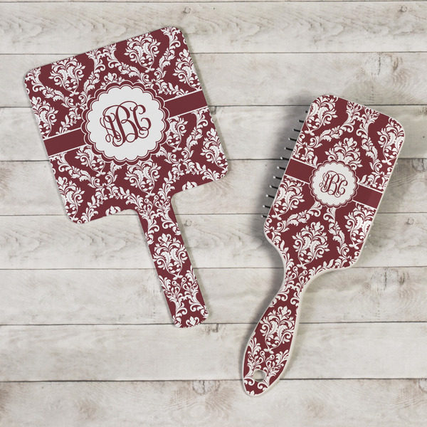 Maroon & White Hand Mirrors - In Context