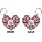 Maroon & White Heart Keychain (Front + Back)