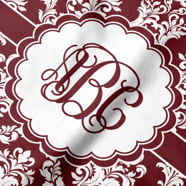 Maroon & White Hooded Baby Towel- Detail Close Up