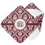 Maroon & White Hooded Baby Towel (Personalized)