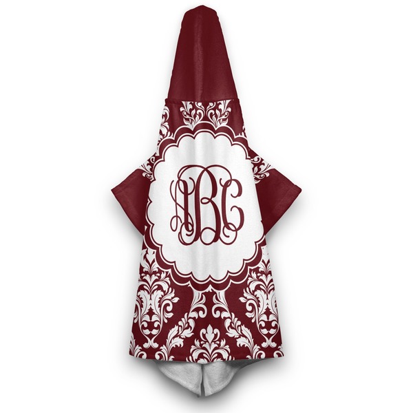 Maroon & White Hooded Towel - Hanging