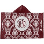 Maroon & White Kids Hooded Towel (Personalized)