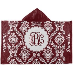 Maroon & White Kids Hooded Towel (Personalized)