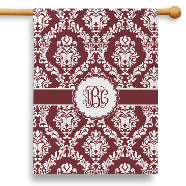 Custom Maroon & White 28" House Flag (Personalized)