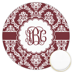 Maroon & White Printed Cookie Topper - 3.25" (Personalized)