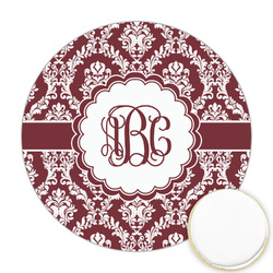 Maroon & White Printed Cookie Topper - Round (Personalized)