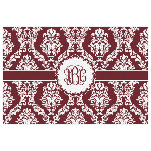 Maroon & White Indoor / Outdoor Rug - 2'x3' - Front Flat