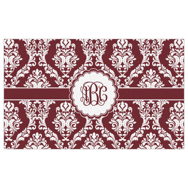 Maroon & White Indoor / Outdoor Rug - 3'x5' - Front Flat