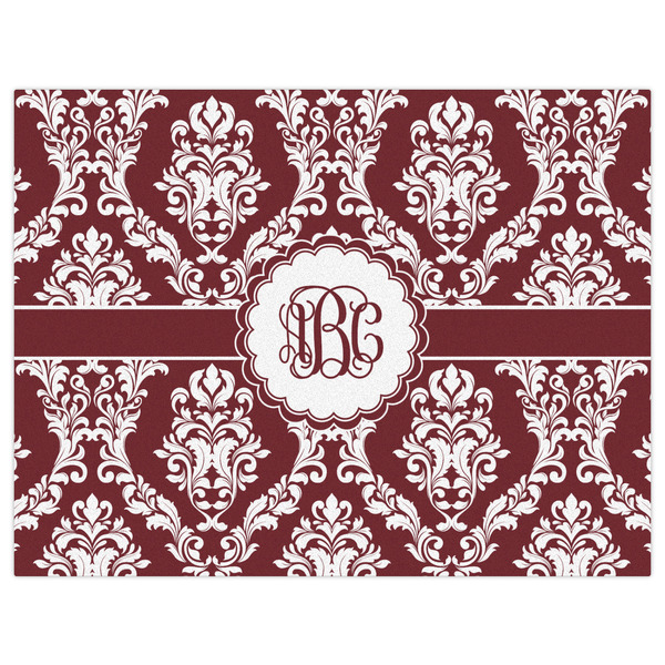 Maroon & White Indoor / Outdoor Rug - 6'x8' - Front Flat