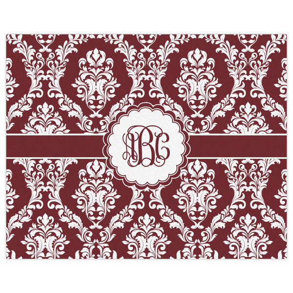 Maroon & White Indoor / Outdoor Rug - 8'x10' - Front Flat