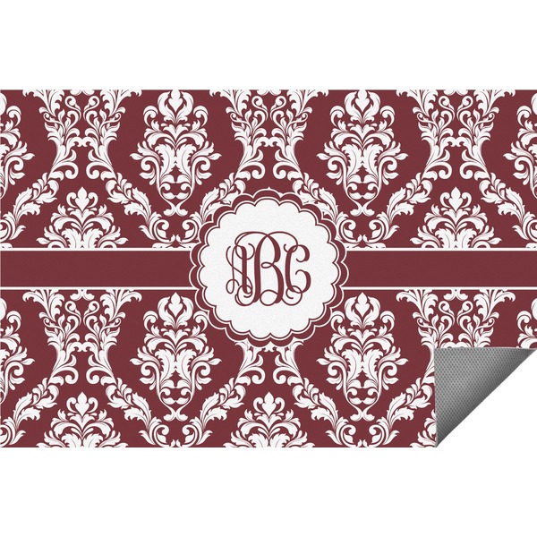 Custom Maroon & White Indoor / Outdoor Rug - 6'x8' w/ Monogram