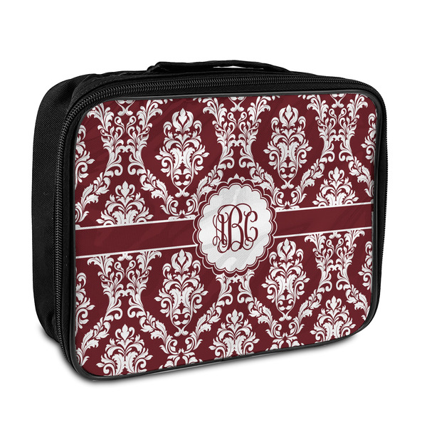 Custom Maroon & White Insulated Lunch Bag (Personalized)