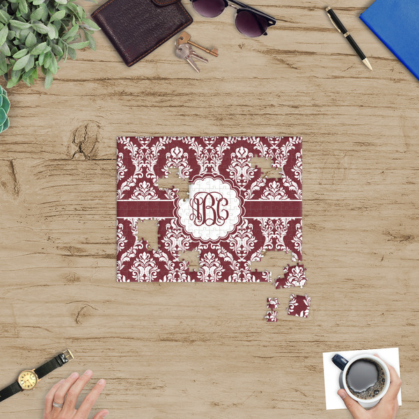 Maroon & White Jigsaw Puzzle 252 Piece - In Context
