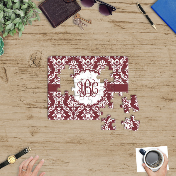 Maroon & White Jigsaw Puzzle 30 Piece - In Context