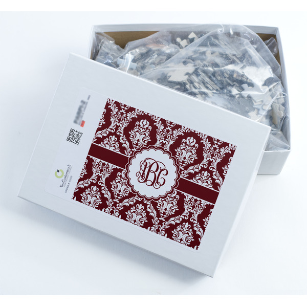 Maroon & White Jigsaw Puzzle 500 Piece - Box