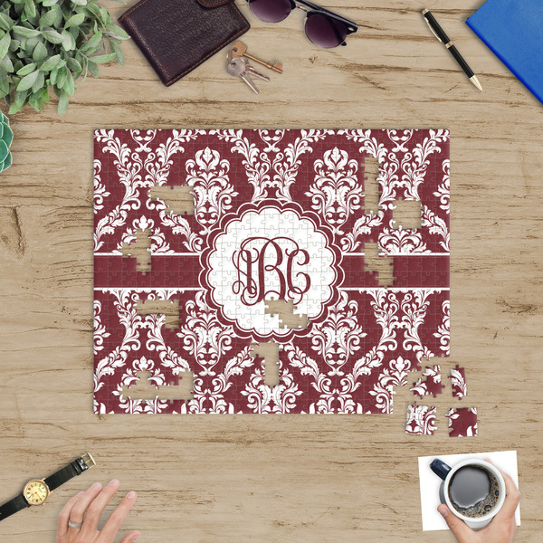 Maroon & White Jigsaw Puzzle 500 Piece - In Context