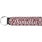Maroon & White Neoprene Keychain Fob (Personalized)