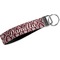 Maroon & White Webbing Keychain FOB with Metal