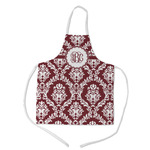 Maroon & White Kid's Apron w/ Monogram