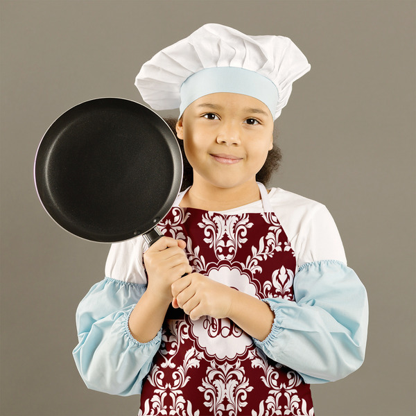 Maroon & White Kid's Aprons - Medium - Lifestyle