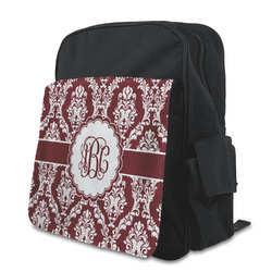 Maroon & White Preschool Backpack (Personalized)
