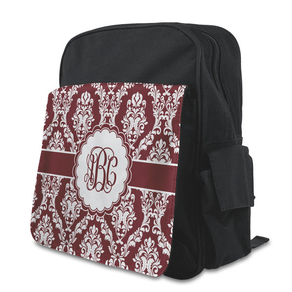 Custom Maroon & White Preschool Backpack (Personalized)