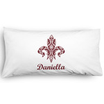 Maroon & White Pillow Case - King - Graphic (Personalized)