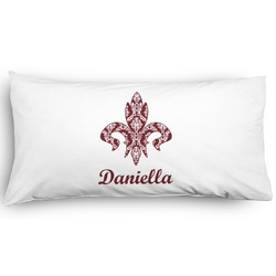 Maroon & White Pillow Case - King - Graphic (Personalized)