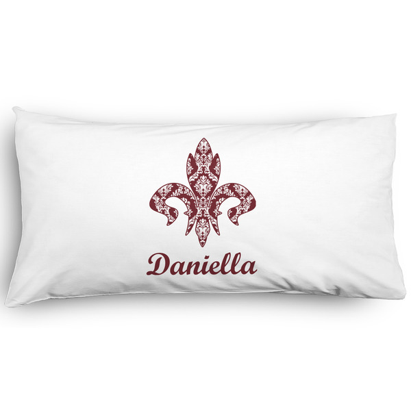 Custom Maroon & White Pillow Case - King - Graphic (Personalized)