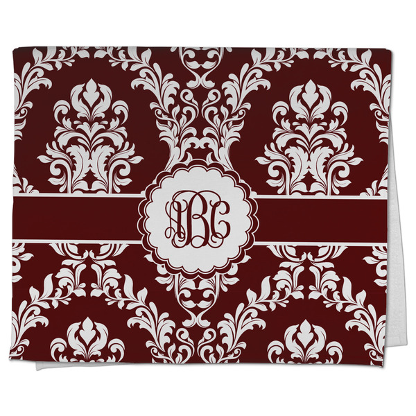 Custom Maroon & White Kitchen Towel - Poly Cotton w/ Monograms