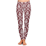 Maroon & White Ladies Leggings - Extra Large