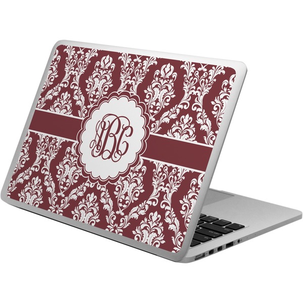 Custom Maroon & White Laptop Skin - Custom Sized (Personalized)