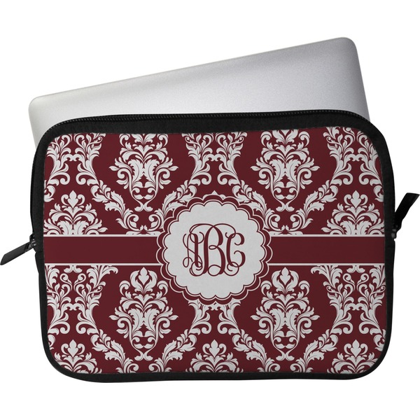 Custom Maroon & White Laptop Sleeve / Case - 11" (Personalized)