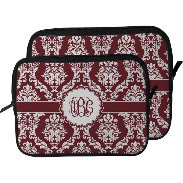 Maroon & White Laptop Sleeve (Size Comparison)