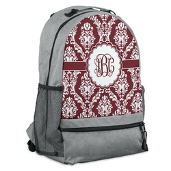 Maroon & White Backpack - Grey (Personalized)