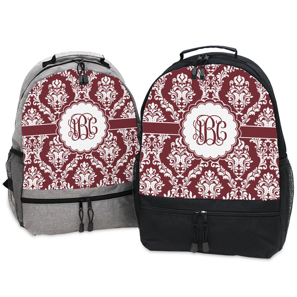 Maroon & White Large Backpacks - Both