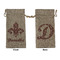 Maroon & White Large Burlap Gift Bags - Front & Back