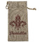 Maroon & White Large Burlap Gift Bags - Front