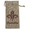 Maroon & White Large Burlap Gift Bag - Front (Personalized)