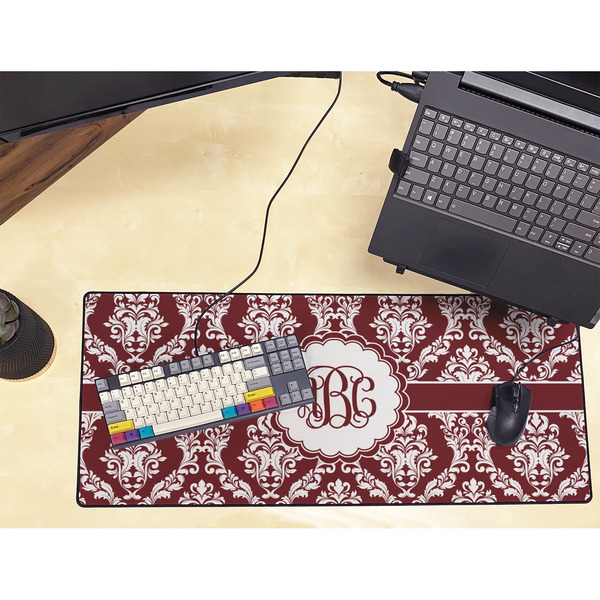 Maroon & White Large Gaming Mats - LIFESTYLE