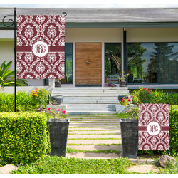 Maroon & White Large Garden Flag - Single Sided (Personalized)