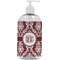 Maroon & White Plastic Soap / Lotion Dispenser (16 oz - Large - White) (Personalized)