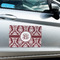 Maroon & White Large Rectangle Car Magnets- In Context