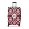 Maroon & White Suitcase - 28" Large - Checked w/ Monogram