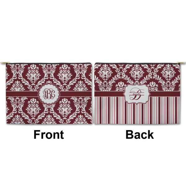 Maroon & White Large Zipper Pouch Approval (Front and Back)