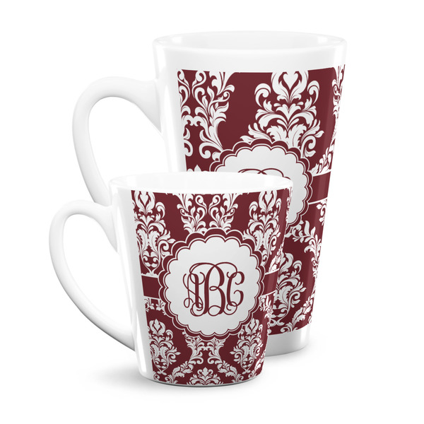 Maroon & White Latte Mugs Main