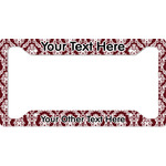 Maroon & White License Plate Frame - Style A (Personalized)