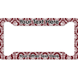 Maroon & White License Plate Frame (Personalized)